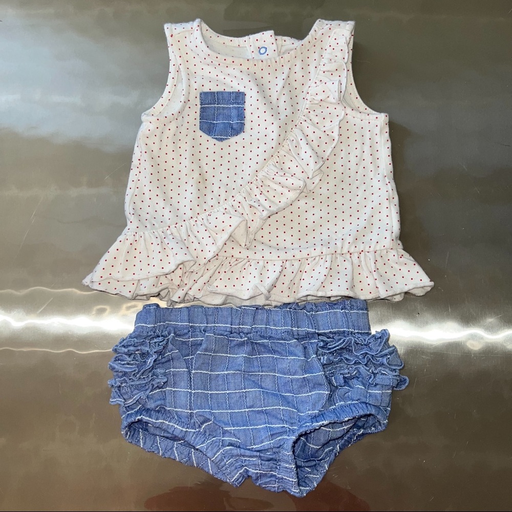 Cat & Jack Baby Girl Red/White/Blue Summer Outfit